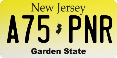 NJ license plate A75PNR