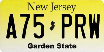 NJ license plate A75PRW