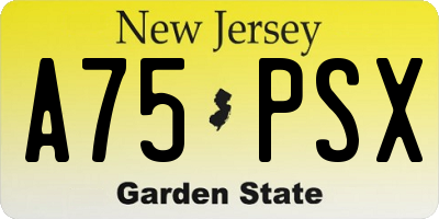NJ license plate A75PSX