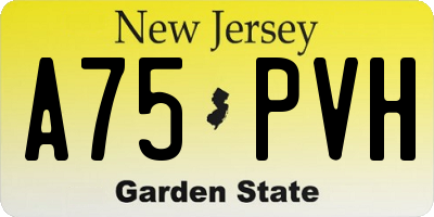 NJ license plate A75PVH