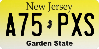 NJ license plate A75PXS