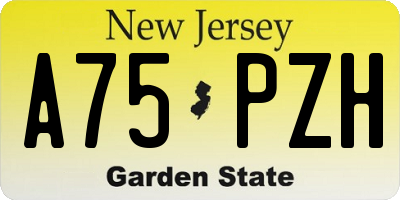 NJ license plate A75PZH