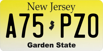 NJ license plate A75PZO