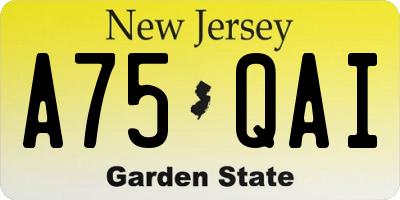 NJ license plate A75QAI