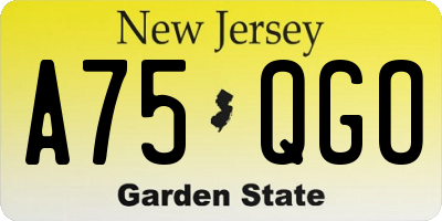 NJ license plate A75QGO
