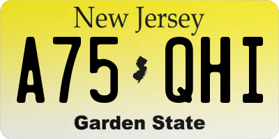 NJ license plate A75QHI