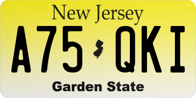 NJ license plate A75QKI