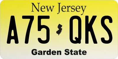 NJ license plate A75QKS