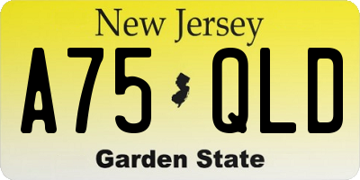 NJ license plate A75QLD