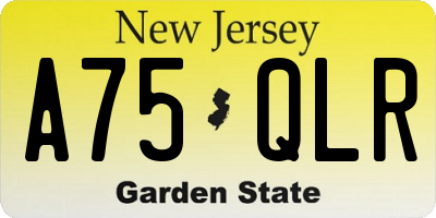 NJ license plate A75QLR