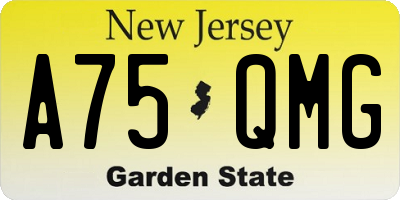 NJ license plate A75QMG