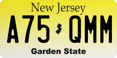 NJ license plate A75QMM