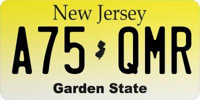 NJ license plate A75QMR