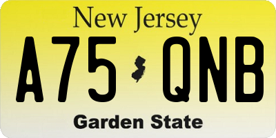 NJ license plate A75QNB