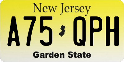 NJ license plate A75QPH