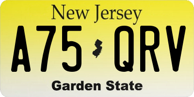 NJ license plate A75QRV