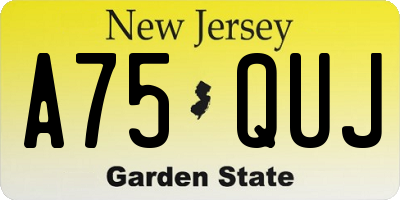 NJ license plate A75QUJ