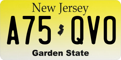 NJ license plate A75QVO