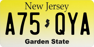 NJ license plate A75QYA