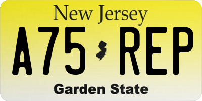 NJ license plate A75REP