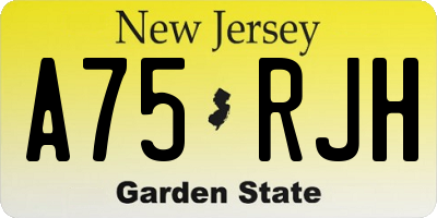 NJ license plate A75RJH