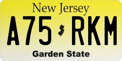 NJ license plate A75RKM