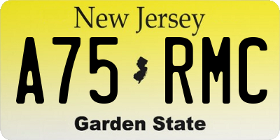 NJ license plate A75RMC