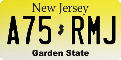 NJ license plate A75RMJ