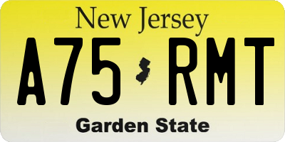 NJ license plate A75RMT
