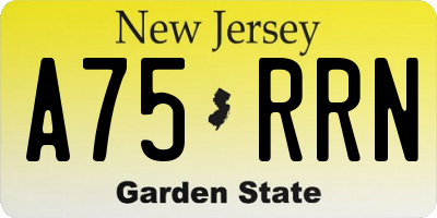 NJ license plate A75RRN