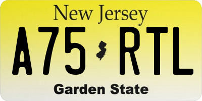 NJ license plate A75RTL