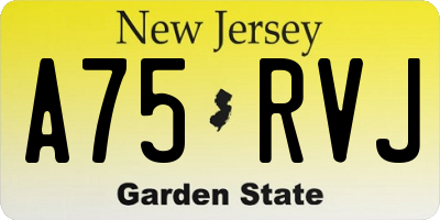 NJ license plate A75RVJ