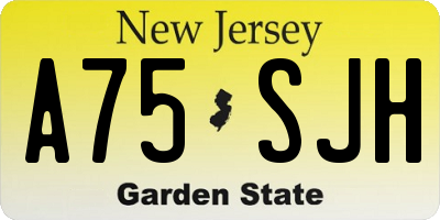 NJ license plate A75SJH