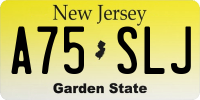 NJ license plate A75SLJ