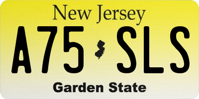 NJ license plate A75SLS