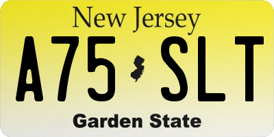 NJ license plate A75SLT