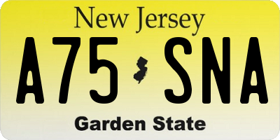 NJ license plate A75SNA