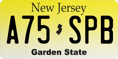 NJ license plate A75SPB