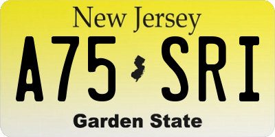 NJ license plate A75SRI