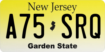 NJ license plate A75SRQ