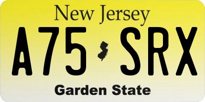 NJ license plate A75SRX