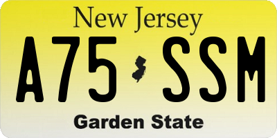 NJ license plate A75SSM