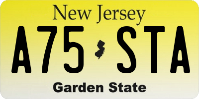 NJ license plate A75STA