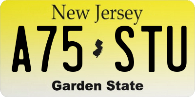 NJ license plate A75STU