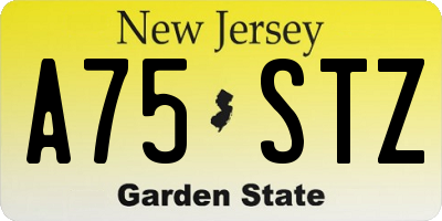 NJ license plate A75STZ