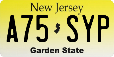 NJ license plate A75SYP