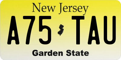 NJ license plate A75TAU