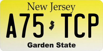 NJ license plate A75TCP