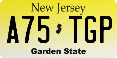 NJ license plate A75TGP