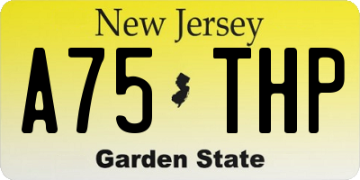NJ license plate A75THP